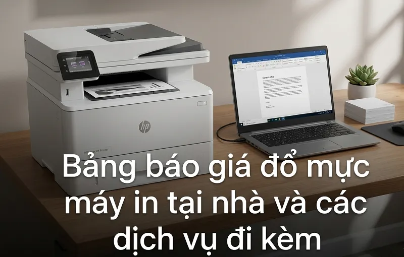 Bảng báo giá đổ mực máy in tại nhà và các dịch vụ đi kèm