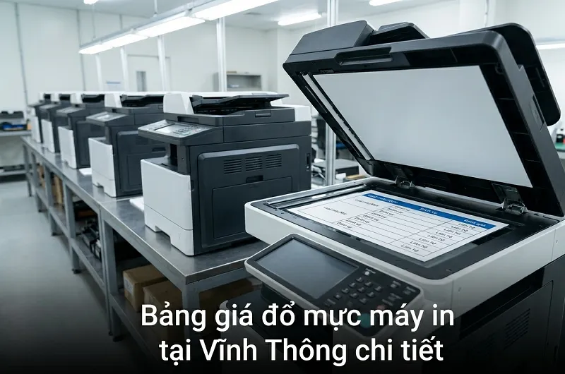 Bảng giá đổ mực máy in tại Vĩnh Thông chi tiết