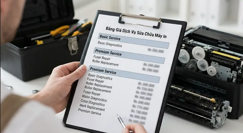 Báo giá dịch vụ sửa máy in tại Vạn Phú