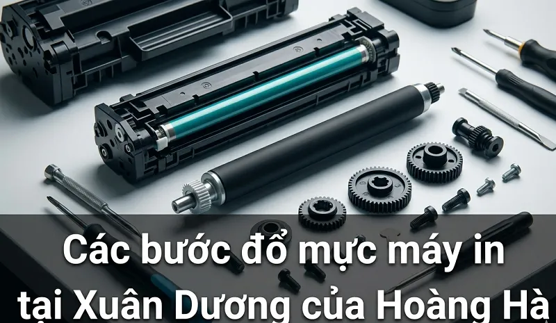 Các bước đổ mực máy in tại Xuân Dương của Hoàng Hà
