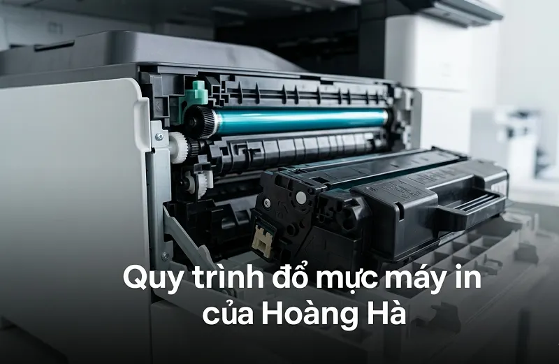 Quy trình đổ mực máy in của Hoàng Hà