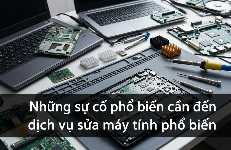 Những sự cố phổ biến cần đến dịch vụ sửa máy tính phổ biến