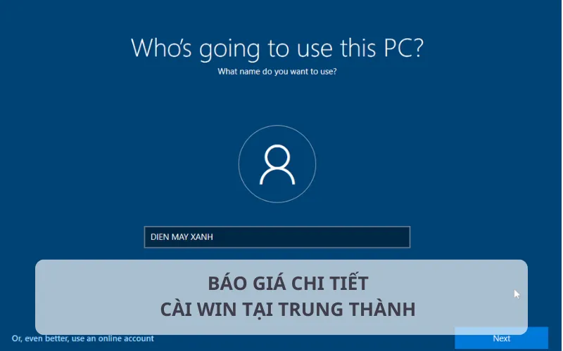 Bảng báo giá dịch vụ cài win tại Trung Thành chi tiết