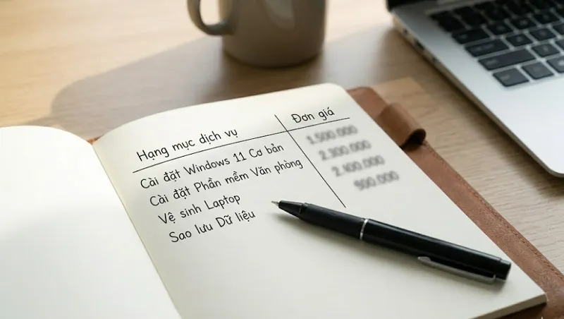 Bảng báo giá dịch vụ cài win tại Kha Sơn