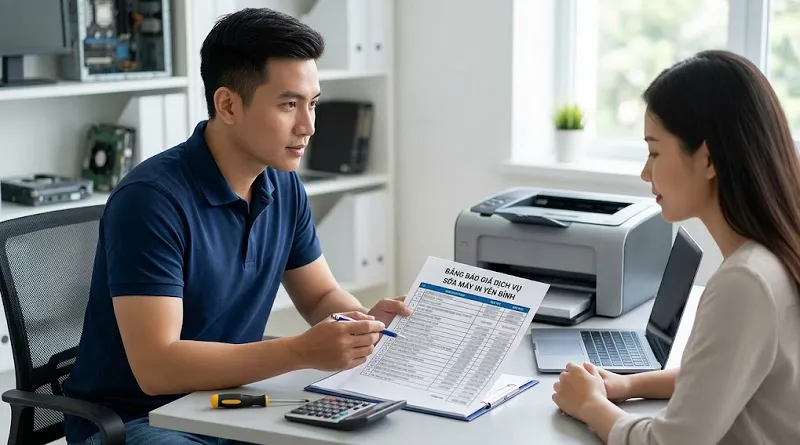 Bảng báo giá dịch vụ sửa máy in tại Yên Bình mới cập nhật
