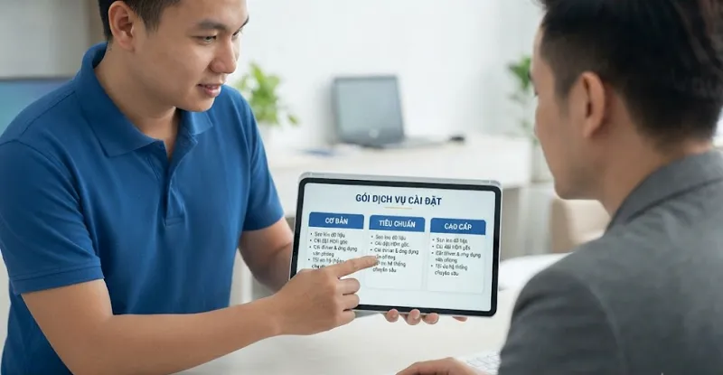 Báo giá dịch vụ cài win tại Quan Triều