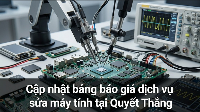 Cập nhật bảng báo giá dịch vụ sửa máy tính tại Quyết Thắng