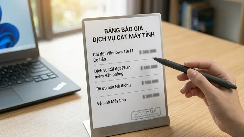 Cập nhật báo giá dịch vụ cài win tại Ngân Sơn