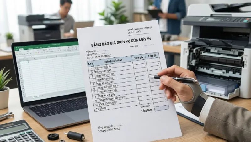 Chi tiết chi phí dịch vụ sửa máy in tại Côn Minh