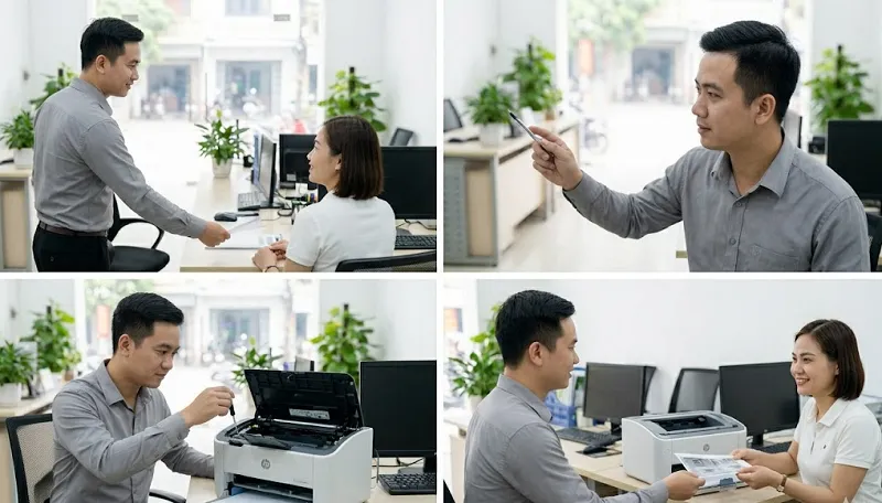Dịch vụ sửa máy in tại Phong Quang của Hoàng Hà hỗ trợ tận tâm