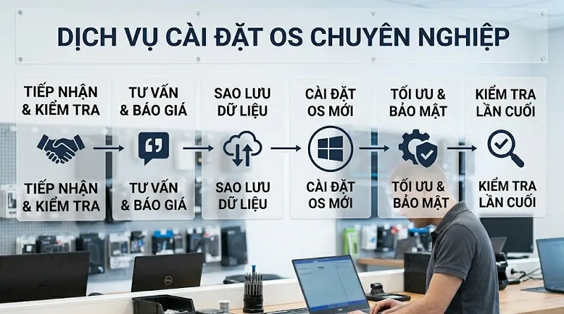 Quy trình cài win tại Na Rì chuyên nghiệp của Hoàng Hà