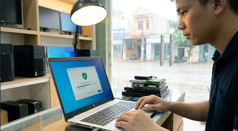 Quy trình cài win tại Phú Lương của Hoàng Hà hiện nay
