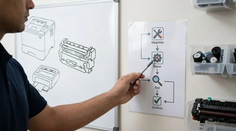 Quy trình sửa máy in tại Bằng Thành của Hoàng Hà
